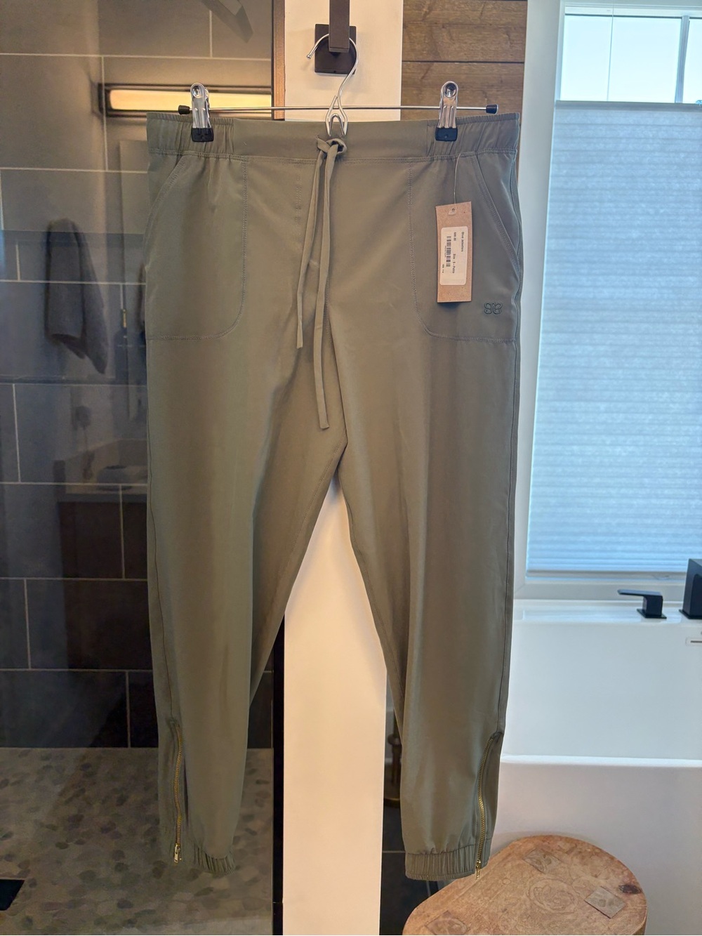 Albion Fit - Olive Green Jogger Pants - petite